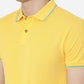 Light Yellow Solid Slim Fit Polo T-Shirt | Greenfibre