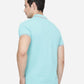 Light Blue Solid Slim Fit Polo T-Shirt | Greenfibre