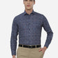 Ash Blue Printed Slim Fit Party Wear Shirt | Greenfibre