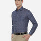 Ash Blue Printed Slim Fit Party Wear Shirt | Greenfibre