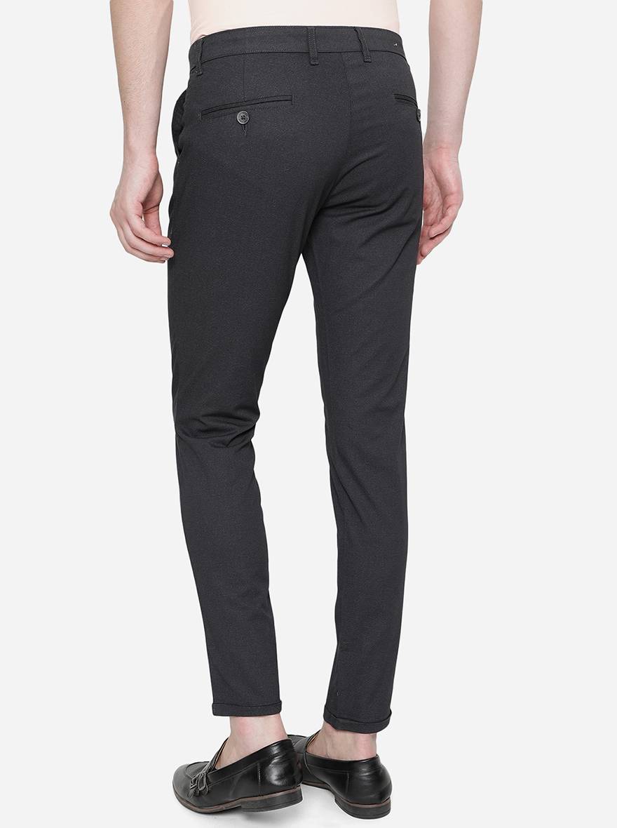 Navy Blue Solid Neo Fit Casual Trouser | Greenfibre