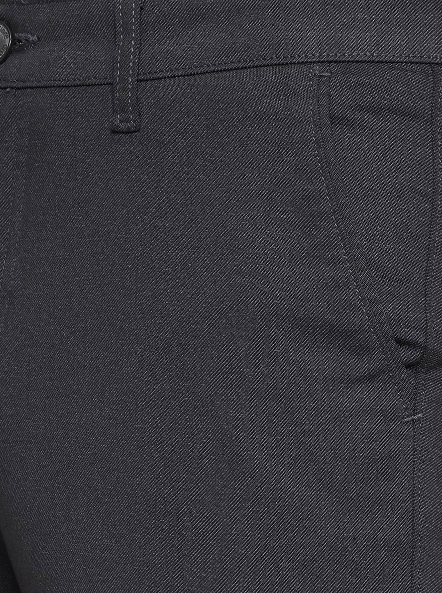 Navy Blue Solid Neo Fit Casual Trouser | Greenfibre