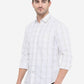 White Checked Slim Fit Semi Casual Shirt | Greenfibre