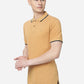 Mustard Yellow Solid Slim Fit Polo T-Shirt | Greenfibre