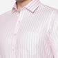 Pink Striped Slim Fit Formal Shirt | Greenfibre