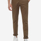 Wood Brown Solid Super Slim Fit Casual Trouser | Greenfibre