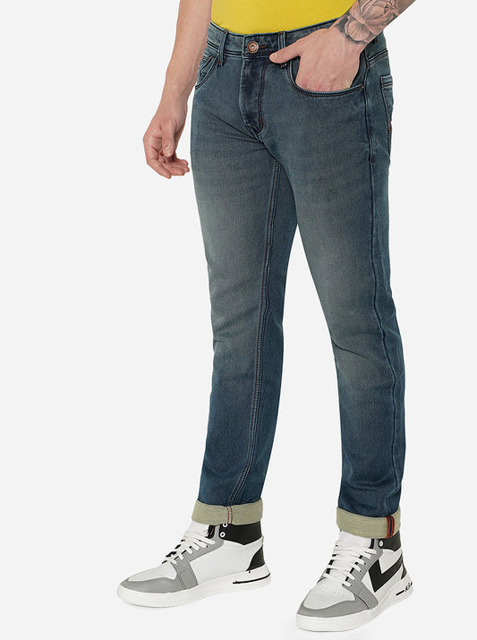 Midnight Blue Washed Narrow Fit Jeans | Greenfibre