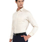 Cream Printed Slim Fit Formal Shirt | Greenfibre