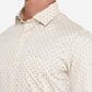 Cream Printed Slim Fit Formal Shirt | Greenfibre