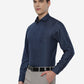 Navy Blue Striped Regular Fit Formal Shirt | Greenfibre