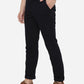 Dark Blue Solid Slim Fit Casual Trouser | Greenfibre