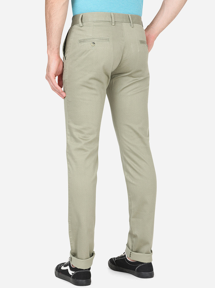 Pista Green Solid Super Slim Fit Casual Trouser | Greenfibre