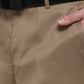 Light Khaki Solid Classic Fit Formal Trouser | Greenfibre