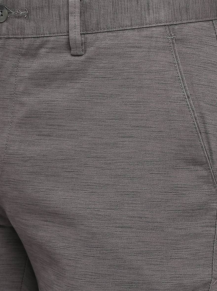 Grey Solid Super Slim Fit Casual Trouser | Greenfibre