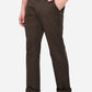 Olive Brown Solid Slim Fit Casual Trouser | Greenfibre