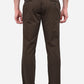 Olive Brown Solid Slim Fit Casual Trouser | Greenfibre