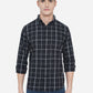Jet Black Checked Slim Fit Semi Casual Shirt | Greenfibre