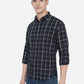 Jet Black Checked Slim Fit Semi Casual Shirt | Greenfibre