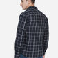 Jet Black Checked Slim Fit Semi Casual Shirt | Greenfibre