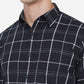 Jet Black Checked Slim Fit Semi Casual Shirt | Greenfibre