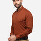 Brick Red Solid Slim Fit Party Wear Shirt | Greenfibre