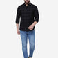 Navy Blue Checked Slim Fit Casual Shirt | Greenfibre