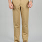 Khaki Solid Slim Fit Casual Trouser | Greenfibre