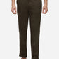 Olive Solid Slim Fit Casual Trouser | Greenfibre