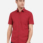 Tango Red Solid Slim Fit Semi Casual Shirt | Greenfibre