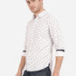 Bright White Printed Slim Fit Semi Casual Shirt | Greenfibre