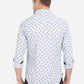 Powder Blue Printed Slim Fit Semi Casual Shirt | Greenfibre