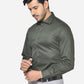 Dark Green Printed Slim Fit Party Wear Shirt | Greenfibre