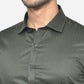 Dark Green Printed Slim Fit Party Wear Shirt | Greenfibre