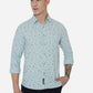 Glacier Grey Printed Slim Fit Semi Casual Shirt | Greenfibre