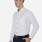 White & Red Printed Slim Fit Party wear Shirt | Greenfibre