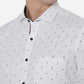 White & Red Printed Slim Fit Party wear Shirt | Greenfibre