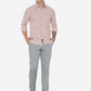 Light Pink Printed Slim Fit Semi Casual Shirt | Greenfibre