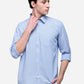 Sky Blue Smart Fit Striped Casual Shirt | Greenfibre