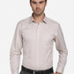 Beige Dobby Regular Fit Formal Shirt | Greenfibre