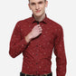 Red & Black Striped Slim Fit Party Wear Shirt | Greenfibre