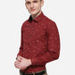 Red & Black Striped Slim Fit Party Wear Shirt | Greenfibre