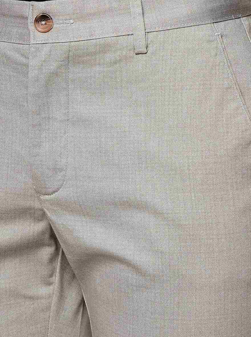 Light Grey Solid Super Slim Fit Casual Trouser | Greenfibre