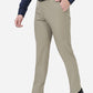 Khaki Solid Slim Fit Formal Trouser | Greenfibre