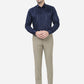 Khaki Solid Slim Fit Formal Trouser | Greenfibre