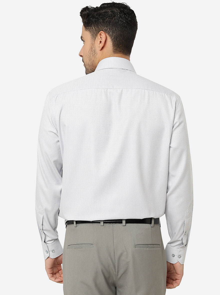 Grey Printed Regular Fit Formal Shirt | Greenfibre
