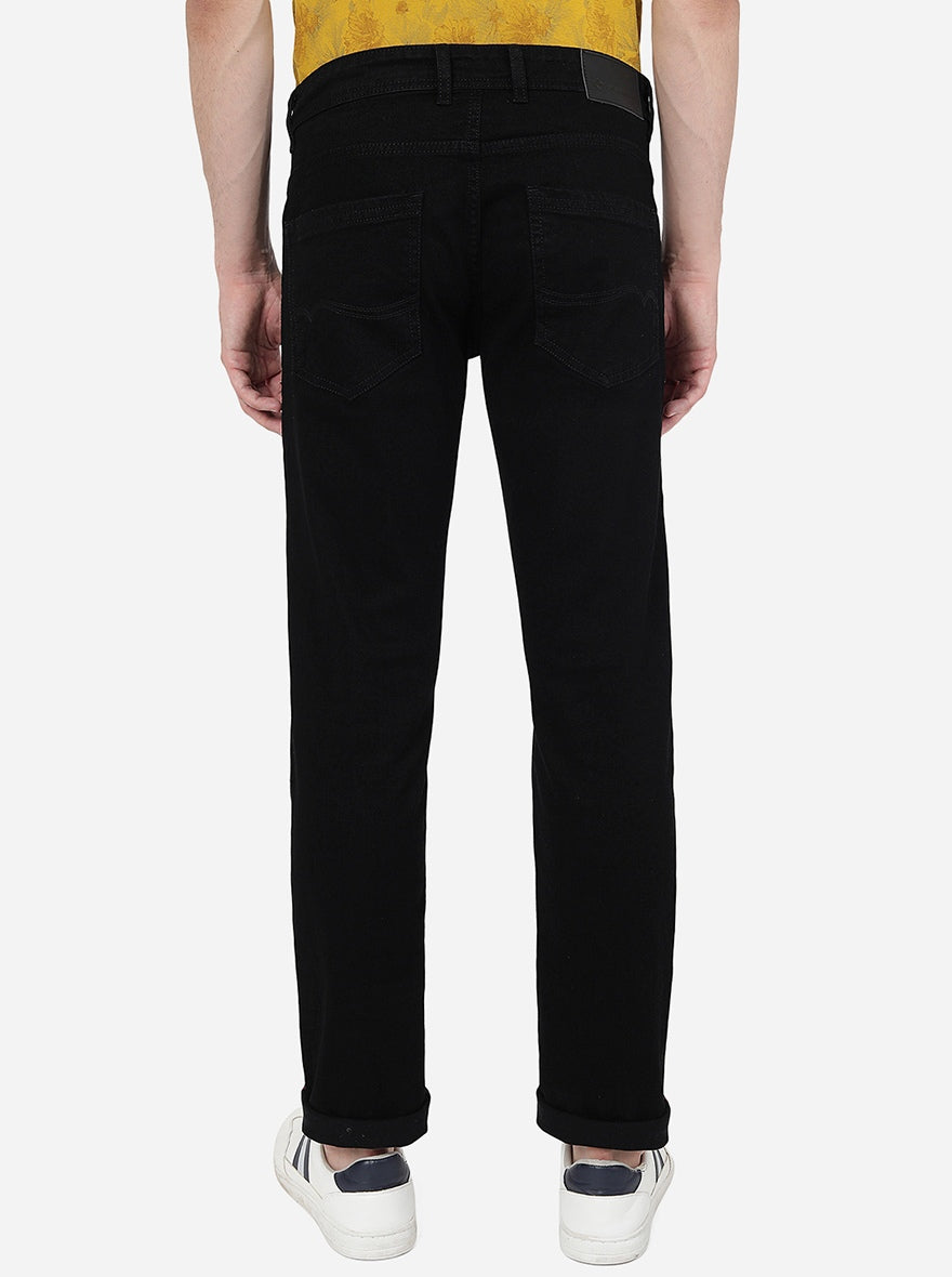 Jet Black Washed Narrow Fit Jeans | Greenfibre