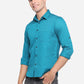 Ocean Blue Solid Slim Fit Semi Casual Shirt | Greenfibre