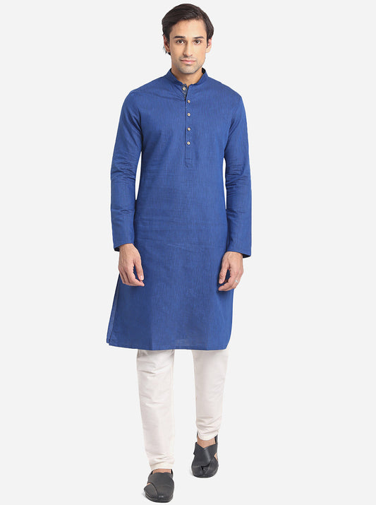 Royal Blue Solid Regular Fit Navratri Kurta | Greenfibre