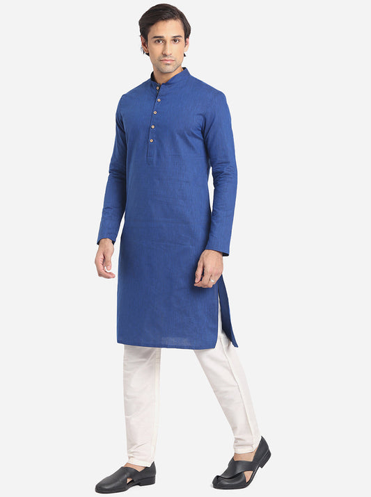 Royal Blue Solid Regular Fit Navratri Kurta | Greenfibre