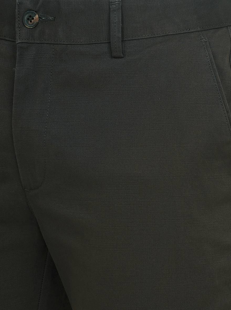 Brown Solid Super Slim Fit Casual Trouser | Greenfibre